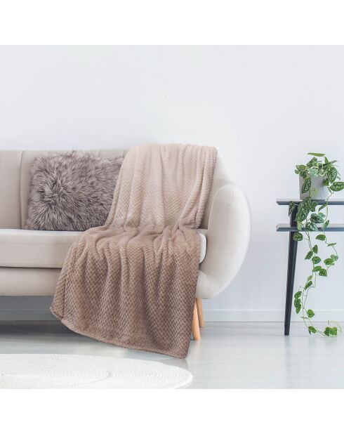 Plaid nid d'abeille XXL beige - 150x120 cm