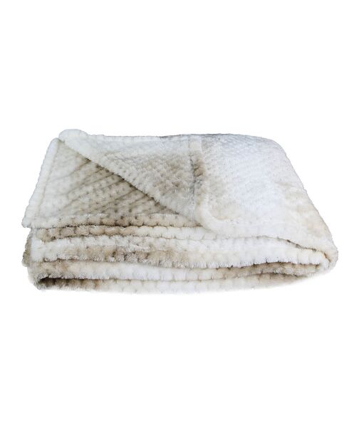 Plaid nid d'abeille XXL beige - 150x120 cm