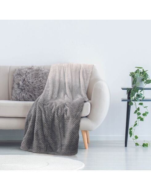 XXL graues Wabenplaid - 150x200 cm