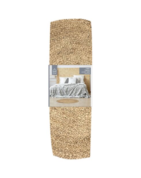 Tapis rond en jute beige - D.80 cm