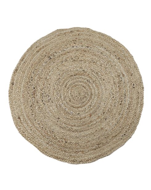 Tapis rond en jute beige - D.80 cm
