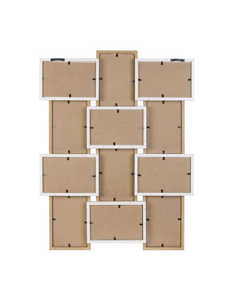 Collage de 12 fotografías en color beige/blanco - 44x58 cm