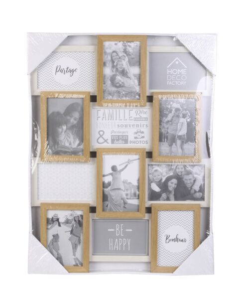 Collage de 12 fotografías en color beige/blanco - 44x58 cm