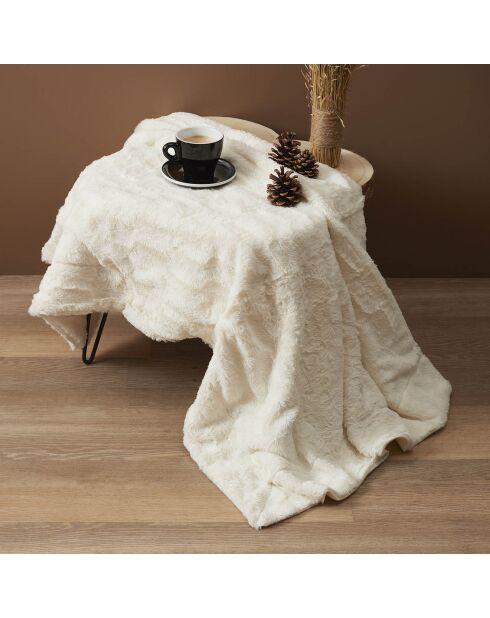 Plaid imitation fourrure XXL blanc - 150x120 cm