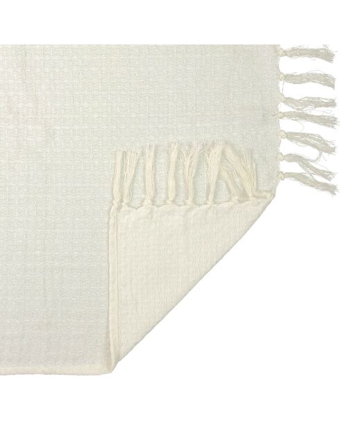 Jeté de canapé gaufré ivoire - 250x170 cm
