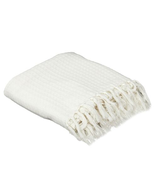 Jeté de canapé gaufré ivoire - 250x170 cm