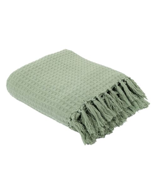Jeté de canapé gaufré vert d'eau - 250x170 cm