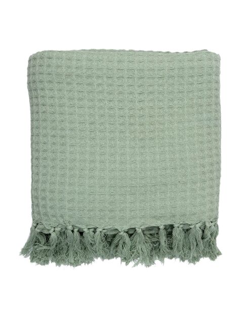 Jeté de canapé gaufré vert d'eau - 250x170 cm