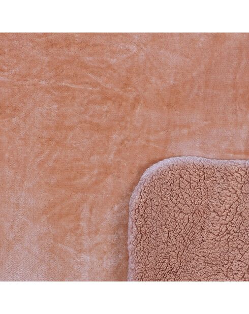 Plaid Flanelle Sherpa XXL corail - 140x206 cm
