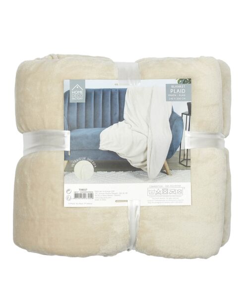 Plaid Flanelle Sherpa XXL beige - 140x200 cm