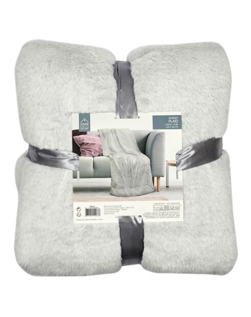 Plaid imitation fourrure XXL gris - 200x140 cm