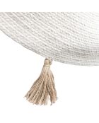 Tapis rond Coton pompon beige - D.90 cm
