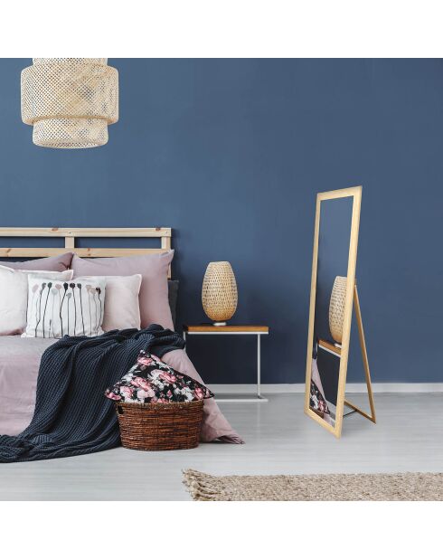 Miroir en pied bois naturel - 30x39.10x140 cm