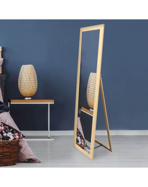 Miroir en pied bois naturel - 30x39.10x140 cm