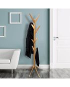 Porte-manteau arbre en bois beige - 44.5x44.5x177 cm