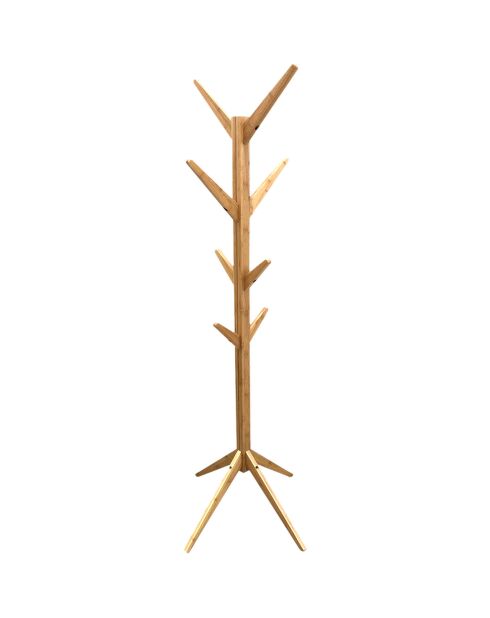 Porte-manteau arbre en bois beige - 44.5x44.5x177 cm