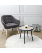 Table plateau Macha grise - D.50x40 cm