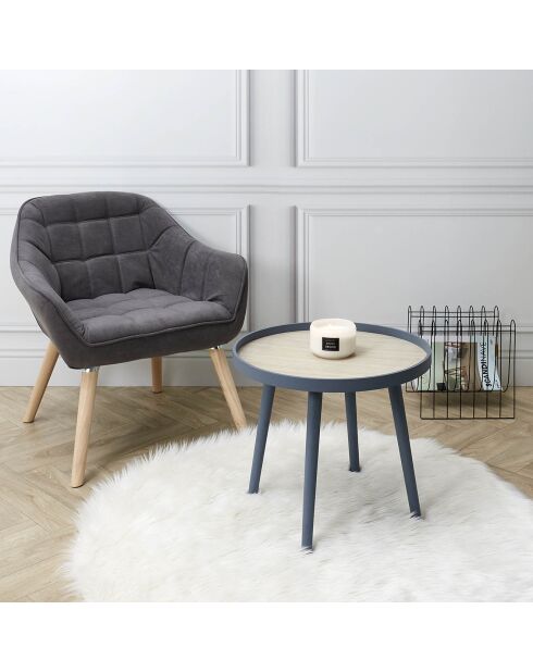 Table plateau Macha grise - D.50x40 cm