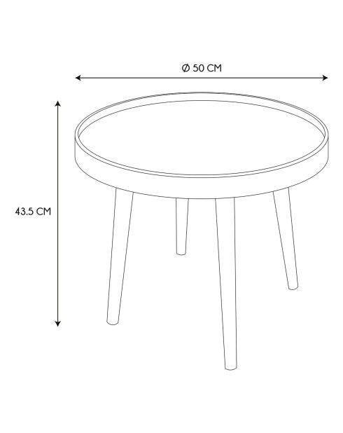 Table plateau Macha grise - D.50x40 cm