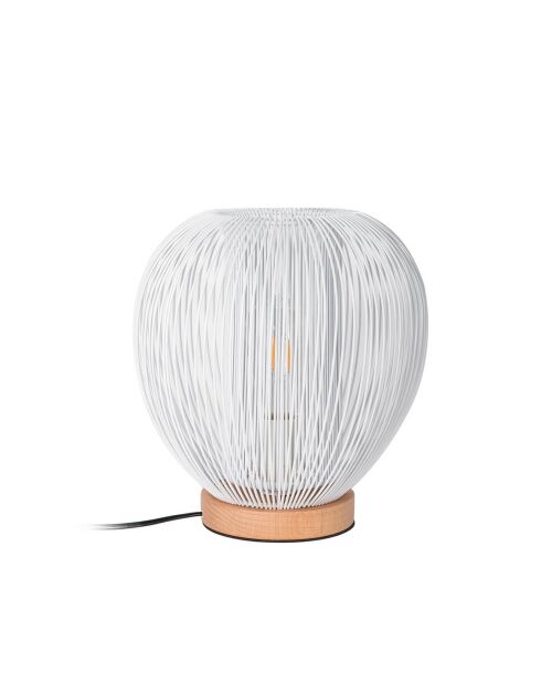 Witte tafellamp met bol met draad - D.27,5 cm
