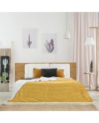Plaid flanelle cotelé sherpa jaune - 180x220 cm