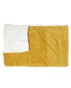 Plaid flanelle cotelé sherpa jaune - 180x220 cm