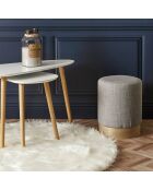 Tapis rond imitation fourrure écru - D.115 cm