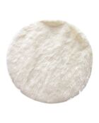 Tapis rond imitation fourrure écru - D.115 cm