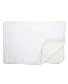 Plaid flanelle cotelé sherpa écru - 180x220 cm
