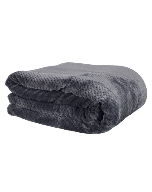Plaid nid d'abeille Sherpa XXL gris foncé - 180x220 cm