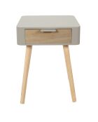 Chevet 1 tiroir taupe/noir - 34.80x37x48 cm