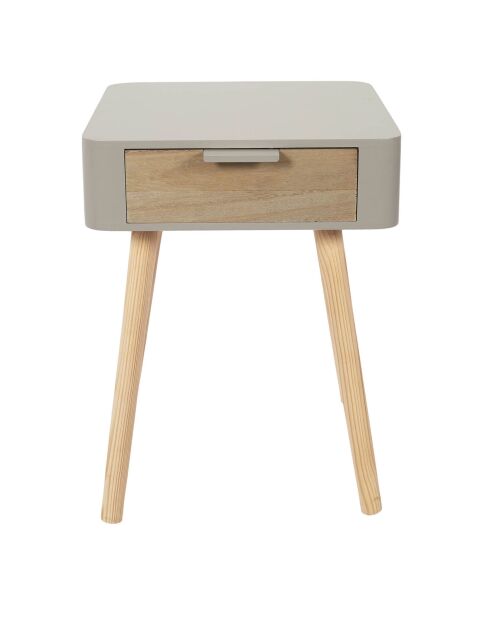 Chevet 1 tiroir taupe/noir - 34.80x37x48 cm