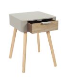 Chevet 1 tiroir taupe/noir - 34.80x37x48 cm