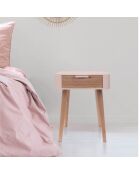 Chevet 1 tiroir rose nude - 35x40x48 cm