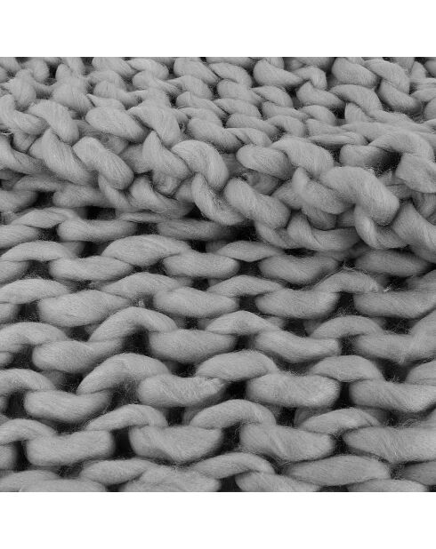 Plaid grosse maille Chunky gris - 150x120 cm