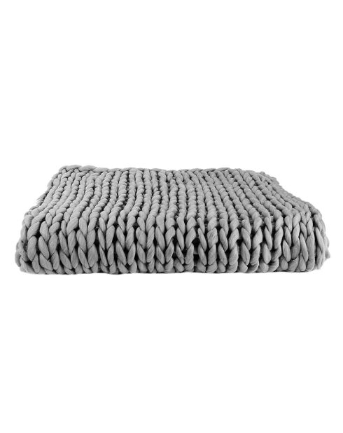 Plaid grosse maille Chunky gris - 150x120 cm