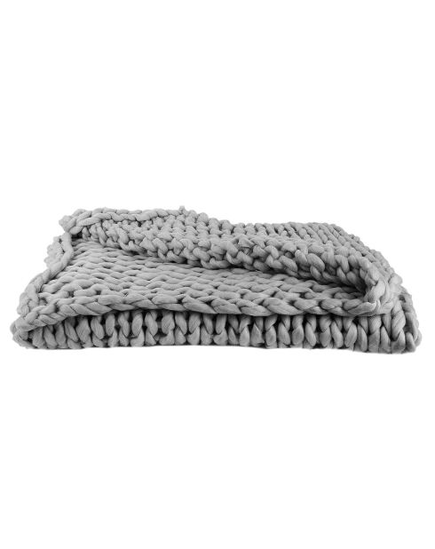 Plaid grosse maille Chunky gris - 150x120 cm