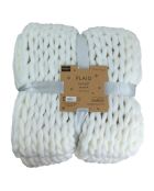 Plaid grosse maille Chunky écru - 150x120 cm