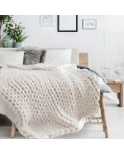 Plaid grosse maille Chunky écru - 150x120 cm