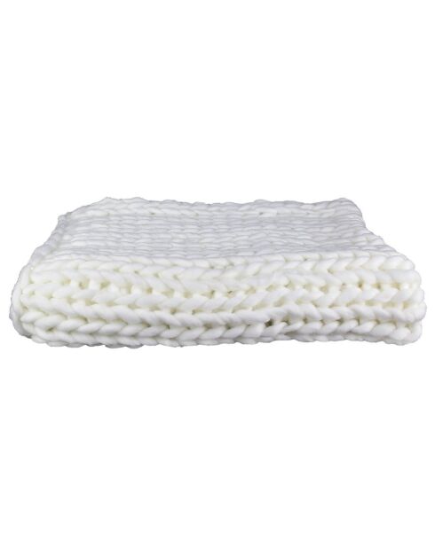 Plaid grosse maille Chunky écru - 150x120 cm