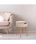 Table coffre beige/blanc - D.45x54.5 cm