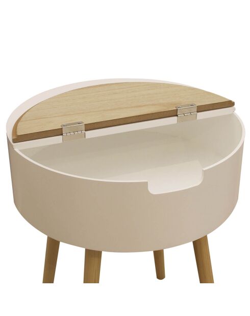 Table coffre beige/blanc - D.45x54.5 cm