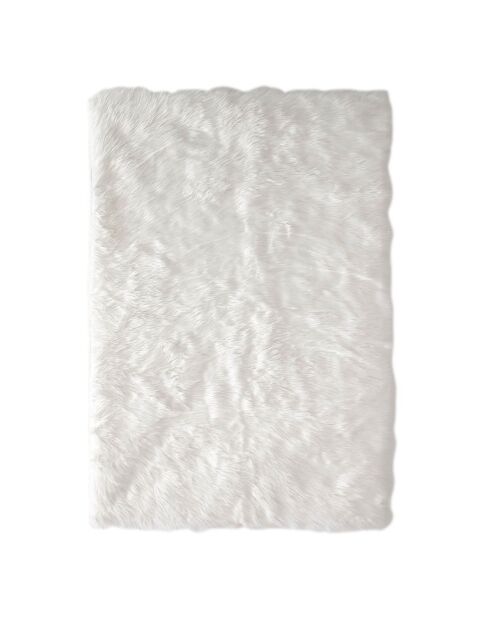 Tapis imitation fourrure écru - 170x115 cm
