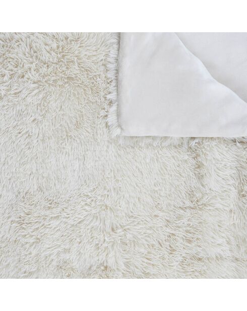 Couvre-lit poils longs ivoire - 220x240 cm