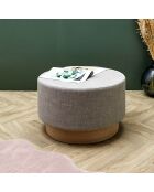 Pouf scandinave gris clair - D.60x35 cm