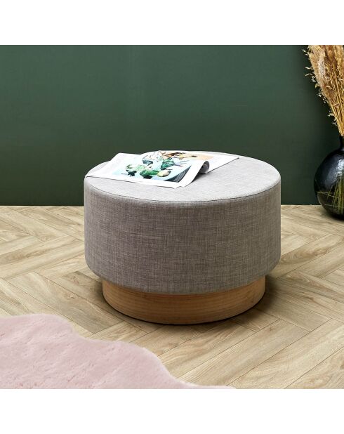 Pouf scandinave gris clair - D.60x35 cm