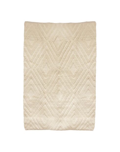 Tapis motifs graphiques blanc - 170x120 cm