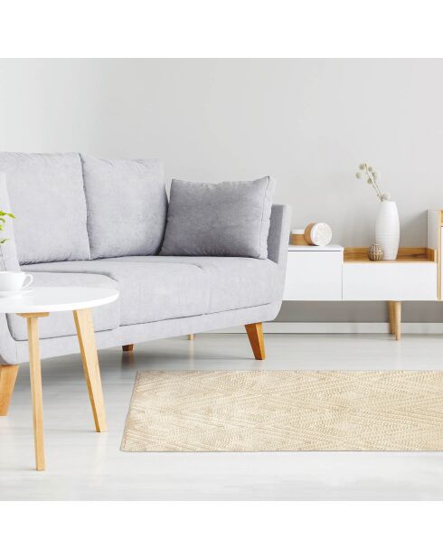 Tapis motifs graphiques blanc - 170x120 cm