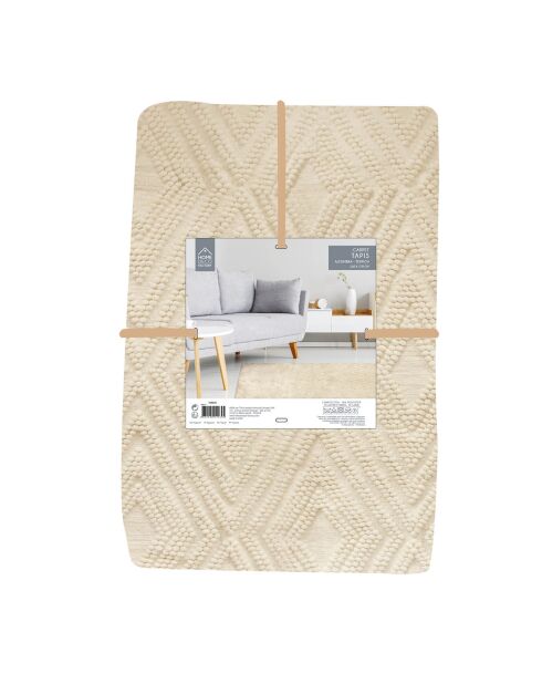 Tapis motifs graphiques blanc - 170x120 cm