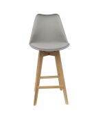 2 Chaises de bar pieds en bois grises - 56x48x105 cm